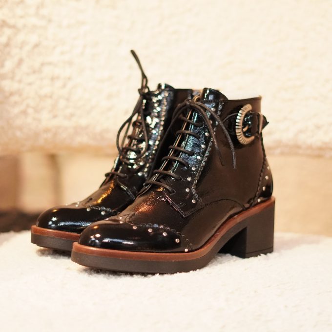 Bottine noir vernis Rosemetal FANTINE