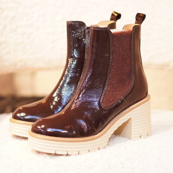 Bottine marron vernis Rosemetal FAMA